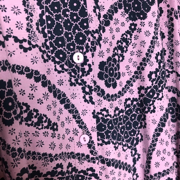 NWT Ichi Harva Shirt Dress Size Large Lavender Navy Print - Picture 6 of 7